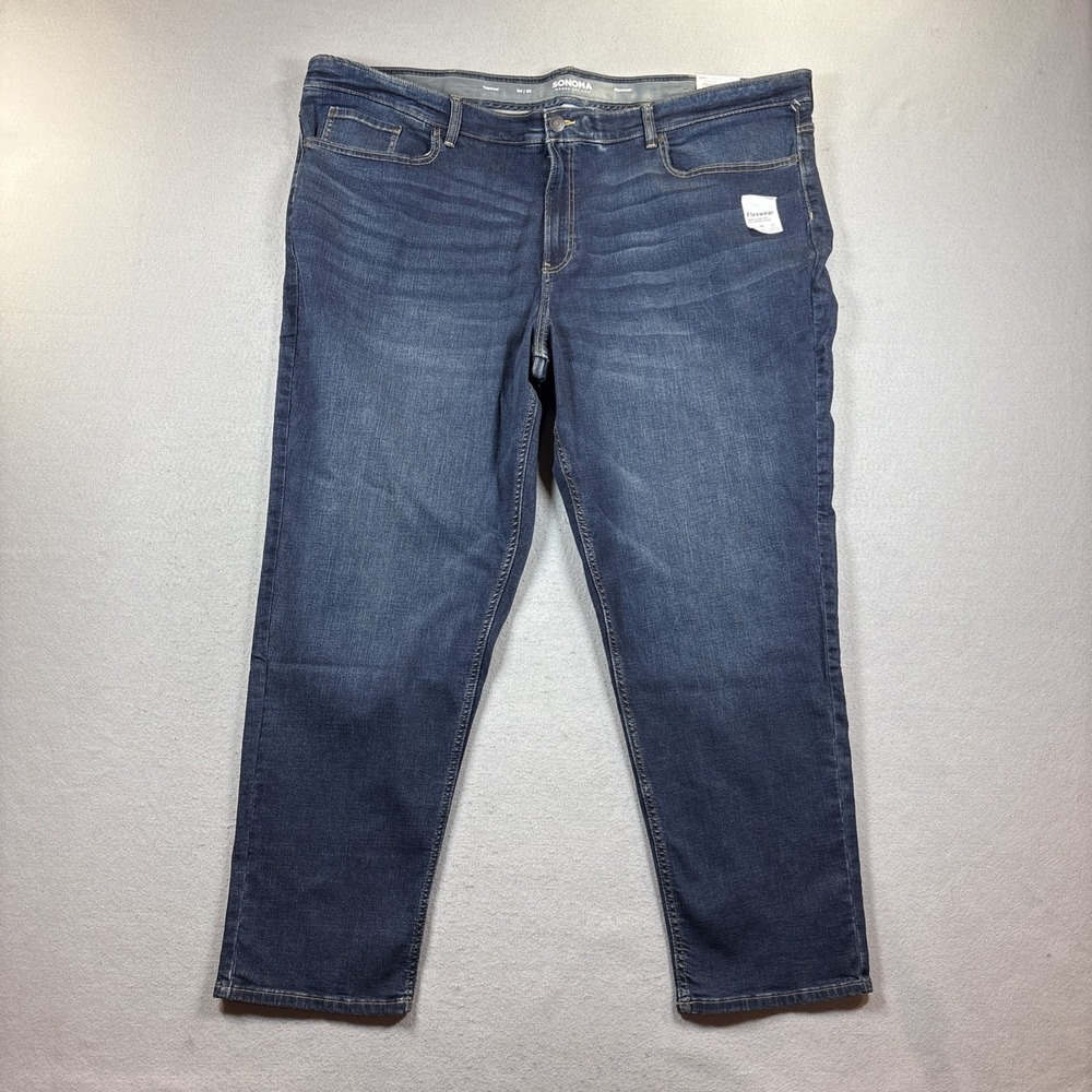 Sonoma Flexwear Jeans 54x32 Mens Tapered Leg Blue Denim